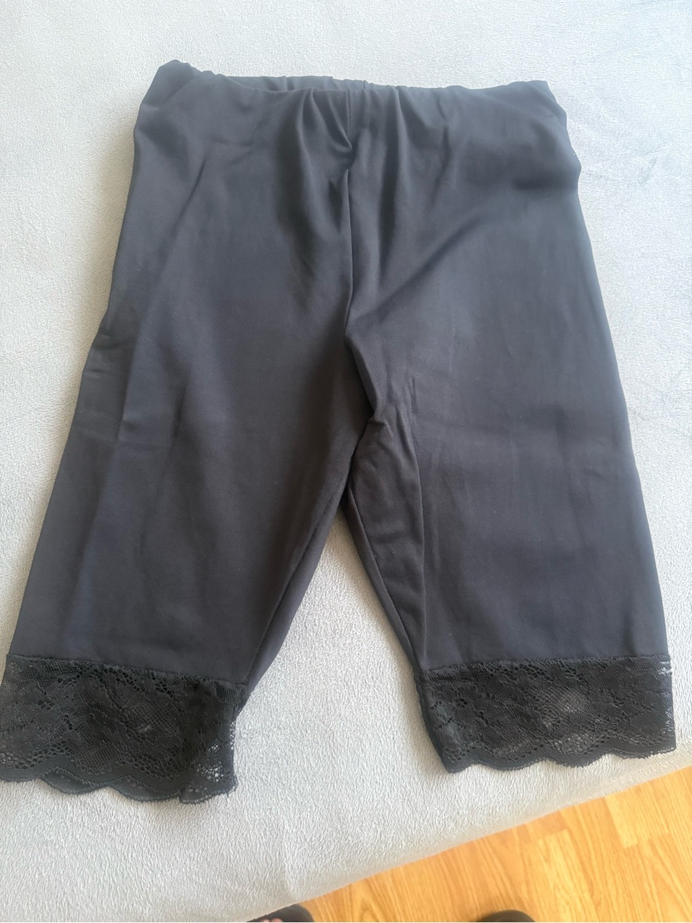 Zara Black Lace-Hem Girls' Leggings